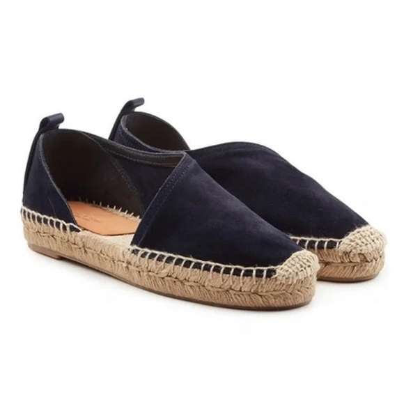 RAG & BONE | Delos Asymmetric Suede Espadrille Shoes in Salute Blue | Sz 6.5 - Picture 1 of 14